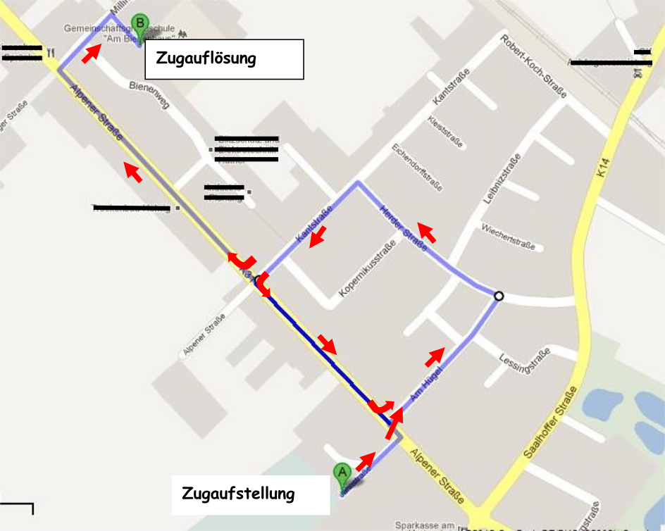 Nelkensamstagszug Millingen Zugweg